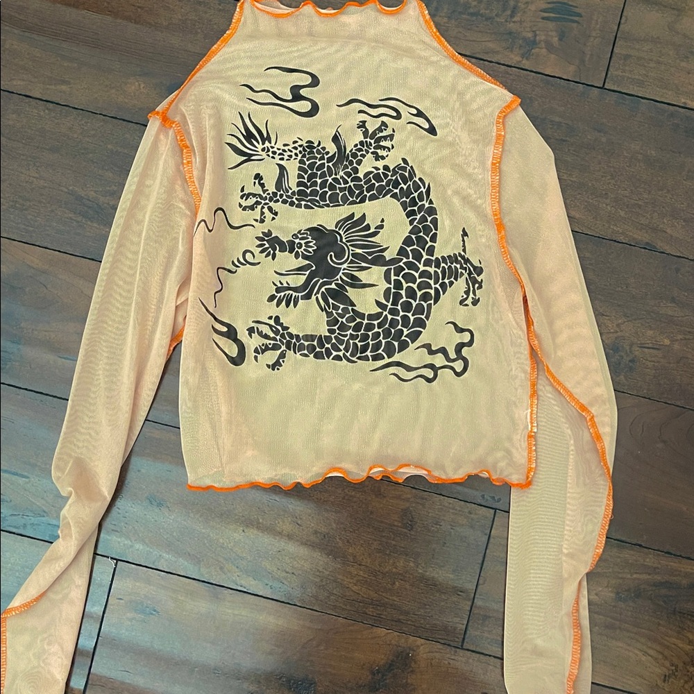 shein mesh dragon top